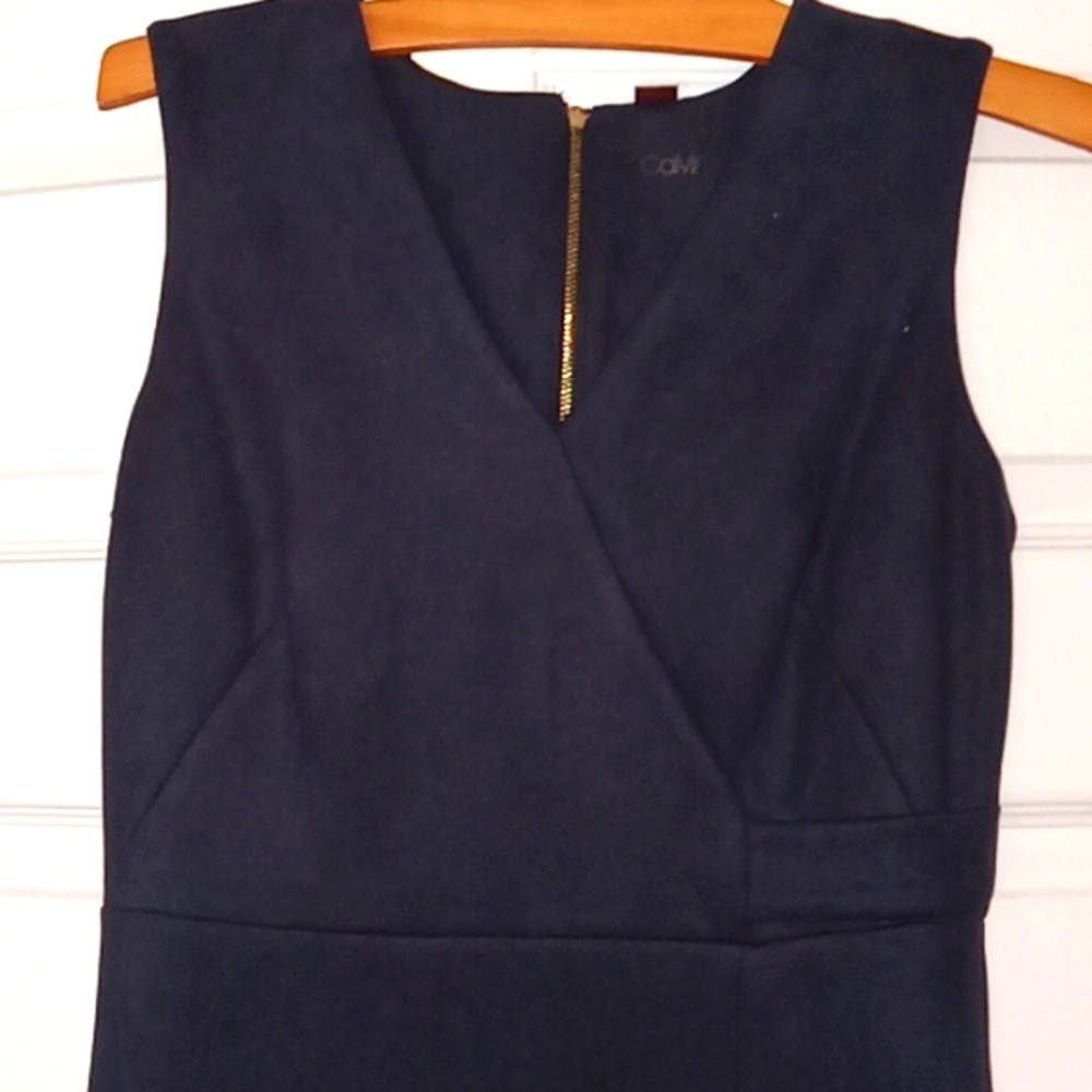 Calvin Klein suede navy dress 6